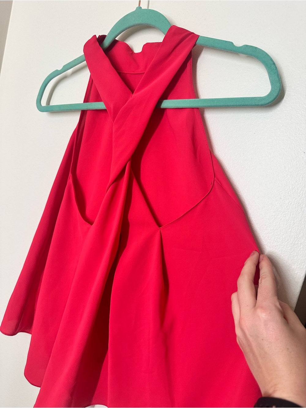 Zara Basic Collection Hot Pink Open Back Halter Swing Top Blouse - Size Small - Picture 5 of 5